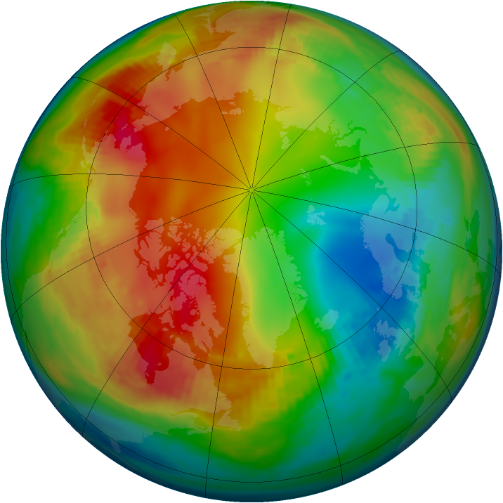 Arctic ozone map for 18 January 1987